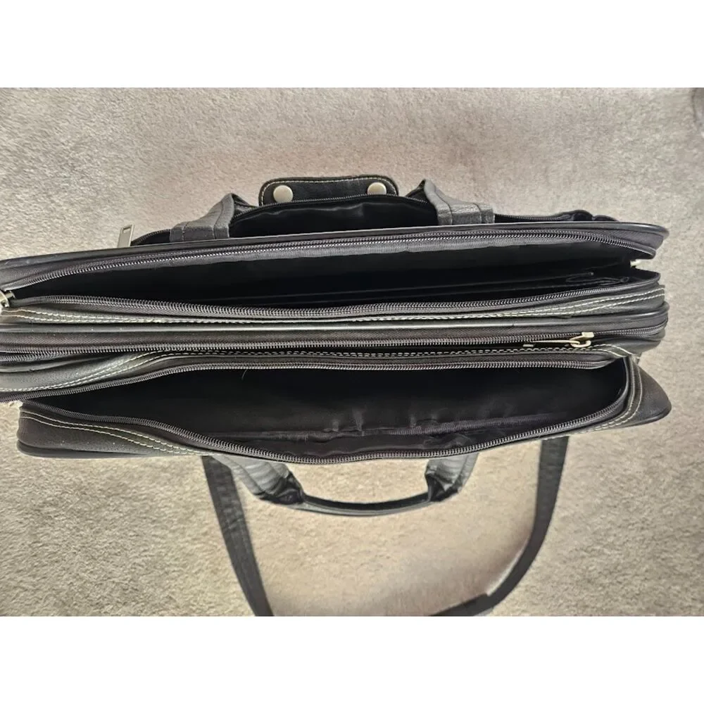 Black shoulder messenger bag for laptop